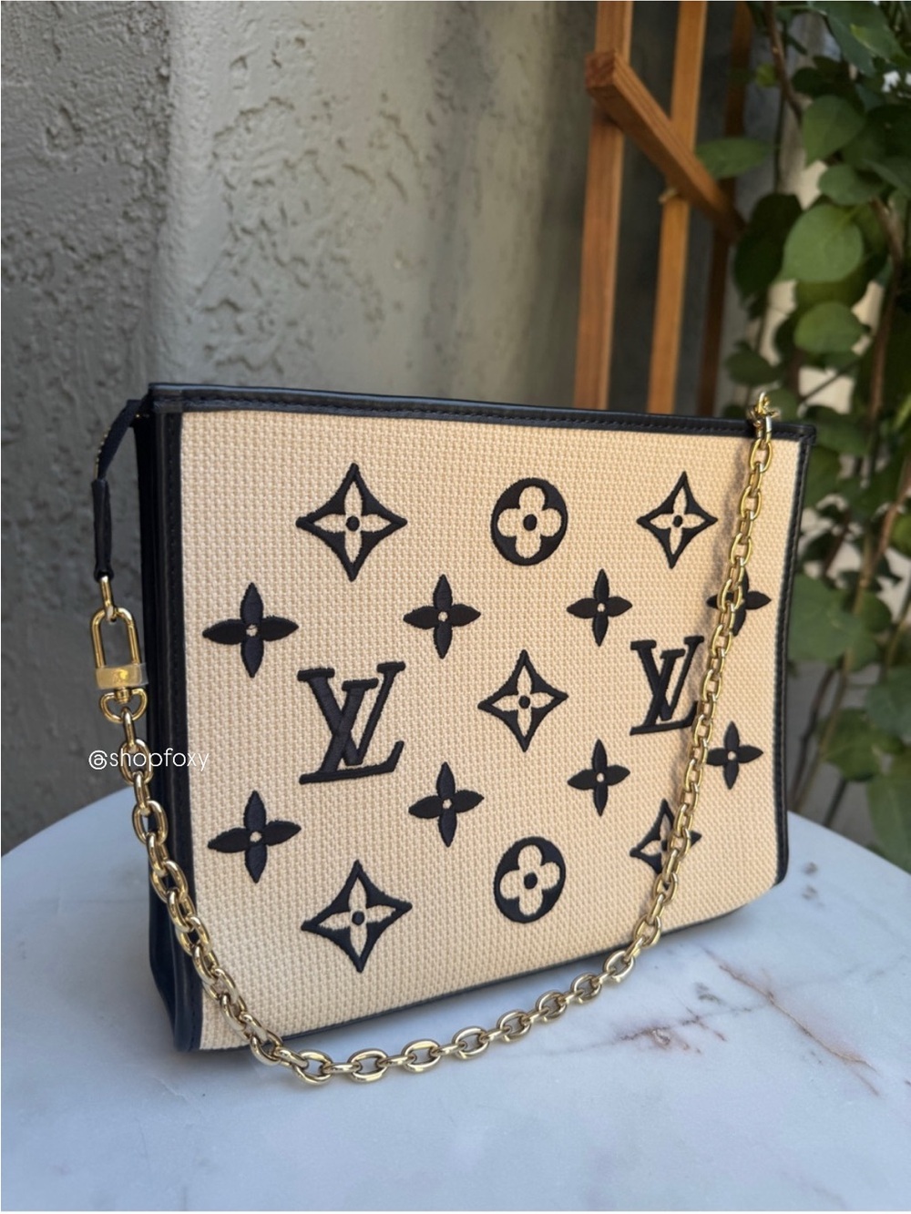 Louis Vuitton Raffia Toiletry 26 Pouch Pochette on Chain - Picture 2 of 16